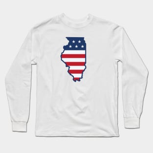 Stars and Stripes Illinois Long Sleeve T-Shirt